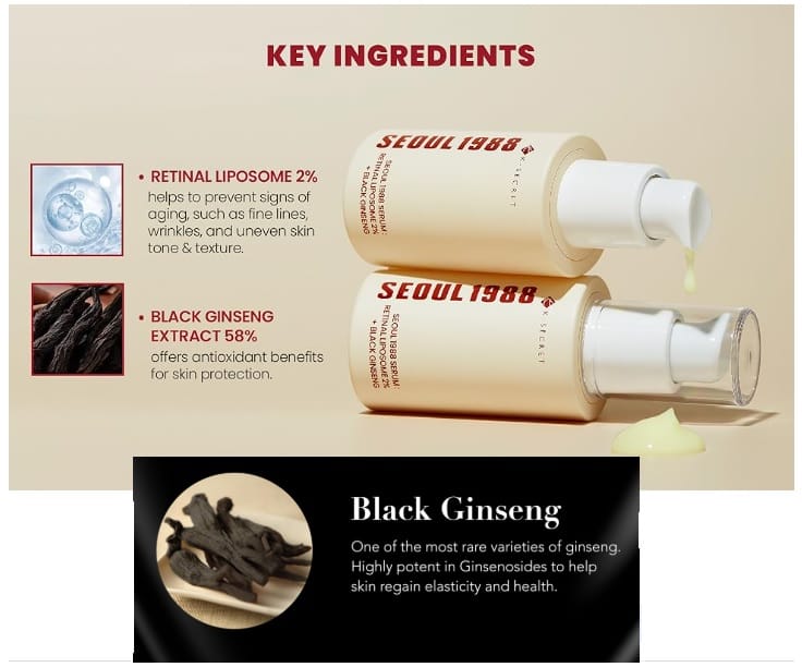 Customer photo review of Seoul 1988 Serum Retinal Liposome 2% + Black Ginseng