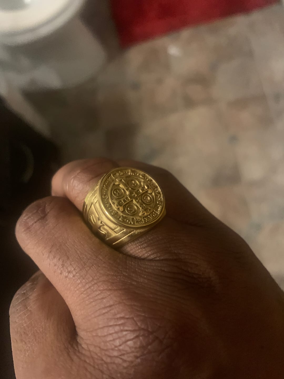 Customer photo review of Free Today: St. Benedict the Protector Ring