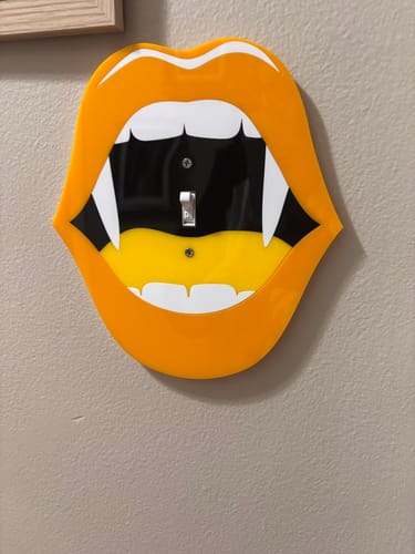 Customer photo review of Big Yellow Vampy Light Switch Cover Sample