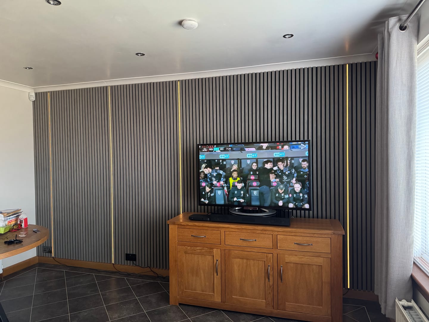 Customer photo review of Wooden Wall Panel | Grey Walnut | Premium 3-sided Wood Veneer