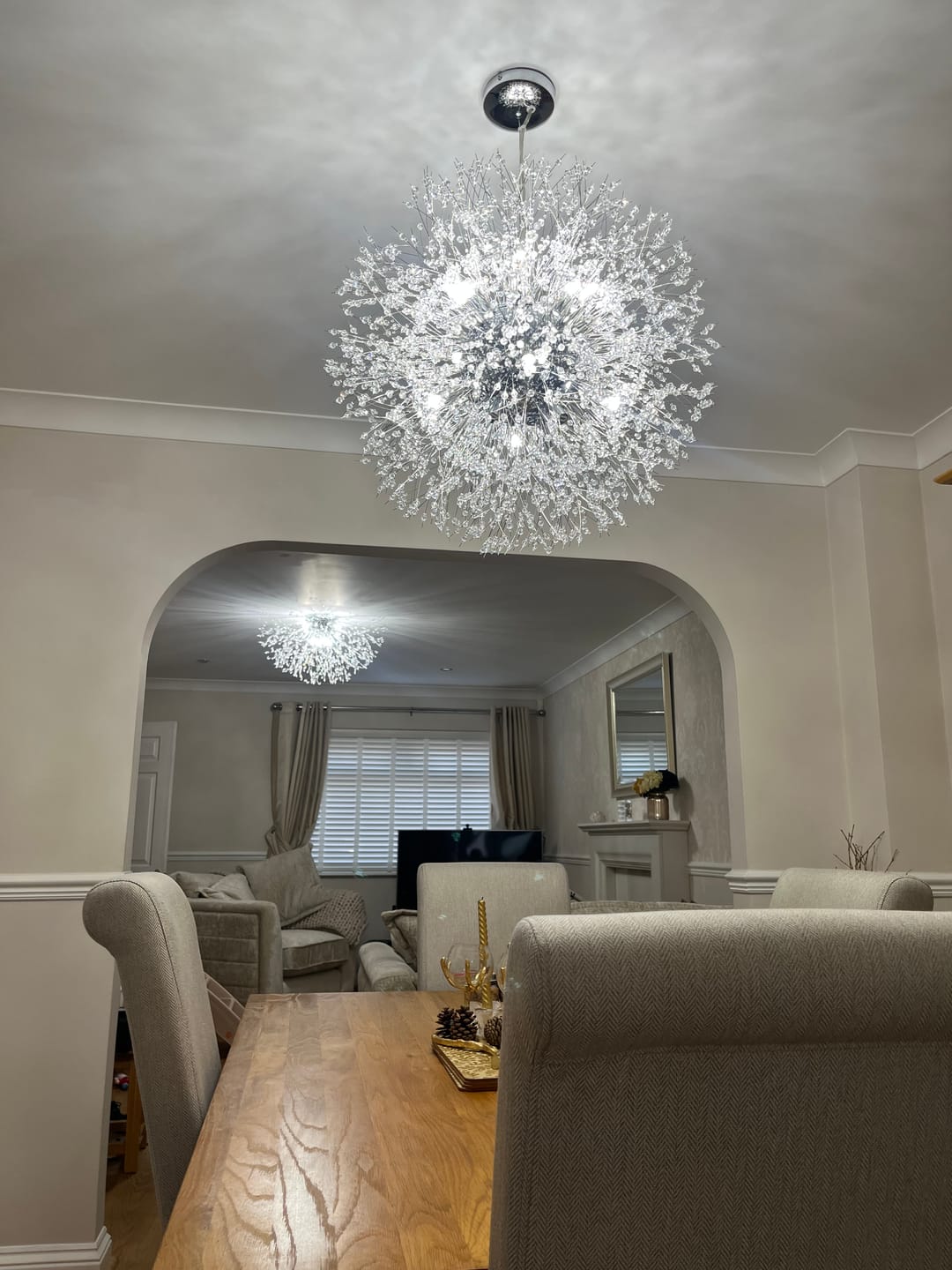 Customer photo review of Modern Crystal Sputnik Chandelier