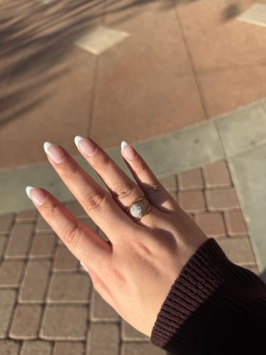 Customer photo review of Vintage Unusual Italian 14k Yellow & White Gold Sparkling Spinning Ball Ring