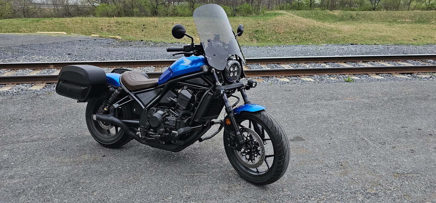 Customer photo review of 28L - Pantheon Medium Quick Mount Honda Rebel 1100 Motorcycle Saddlebags