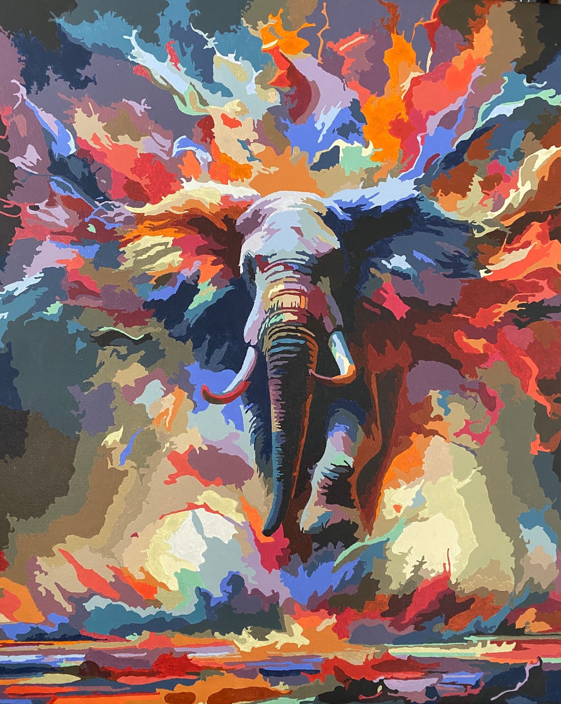Customer photo review of Elefant sprüht Farbe – Malen nach Zahlen