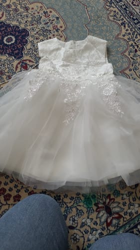 Customer photo review of White Baby Girl Summer Baptism  Dress Toddler Birthday Party Princess Dress