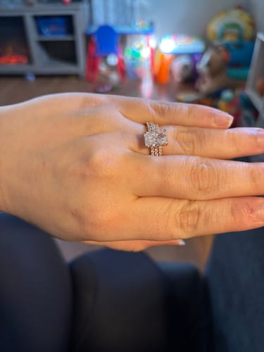 Customer photo review of 3.5Ct Elegant Radiant Cut Engagement Ring For Women In Sterling Silver