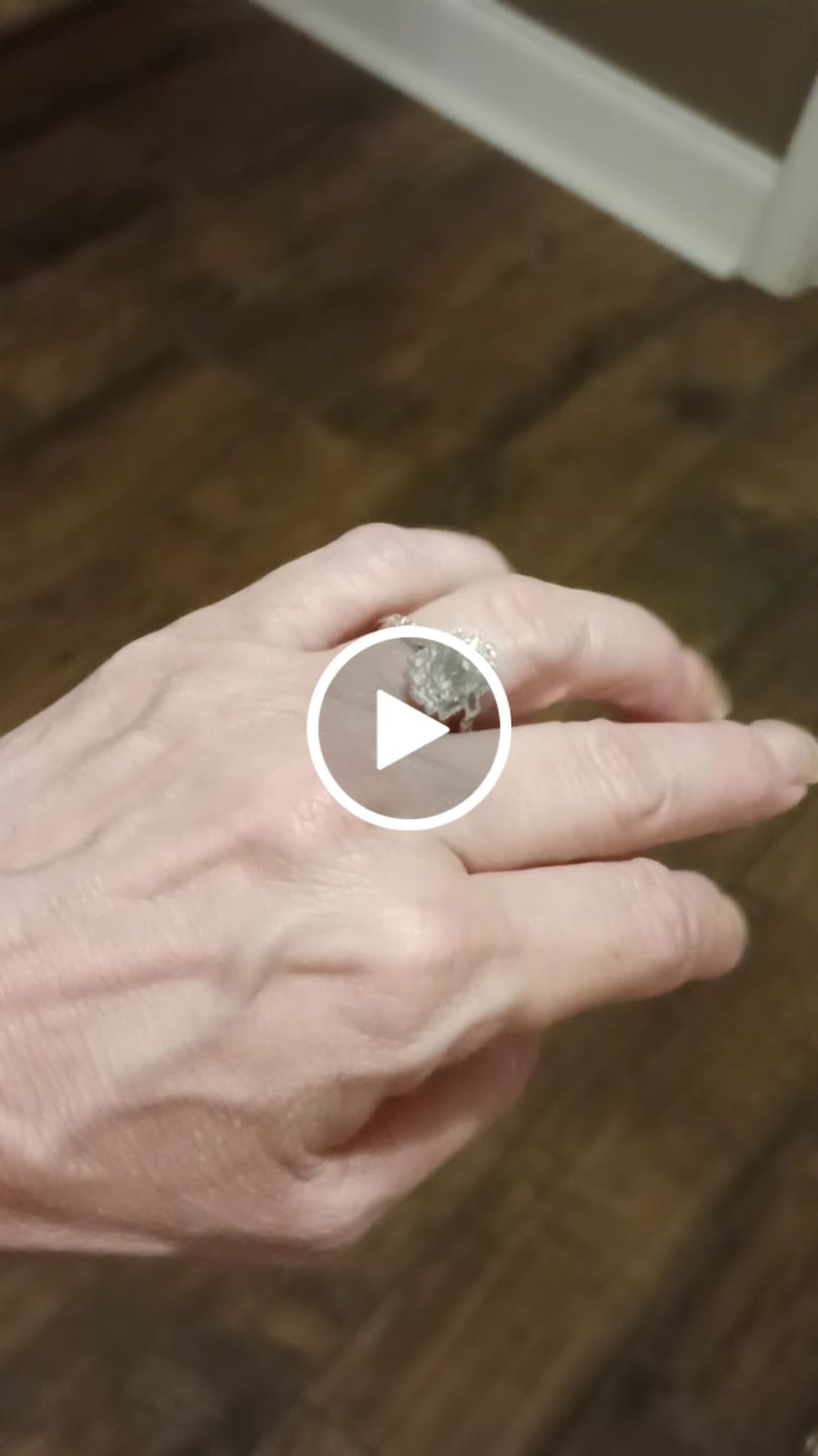 Customer video review of Art Deco Emerald Cut Moissanite Milgrain Engagement Ring