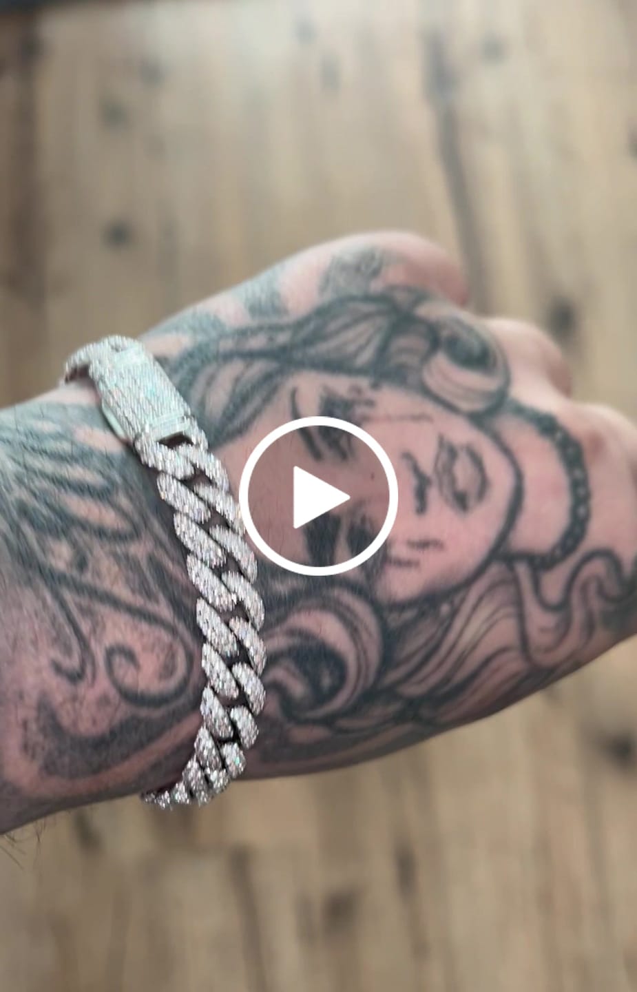 Customer video review of 10MM ICED CUBAN LINK BRACELET - SILVER PLATED