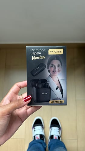 Customer photo review of Microfone de Lapela Bluetooth - Tipo-C ou Lightning