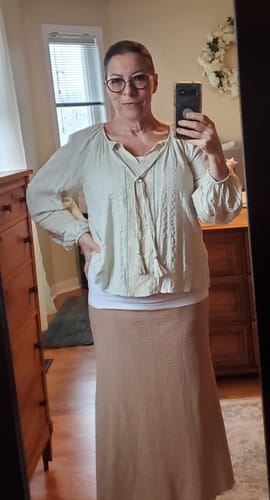 Customer photo review of Lovestitch Tenley Embroidered Blouse