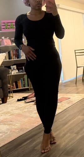 Customer photo review of Rib Lounge Leggings - Charcoal