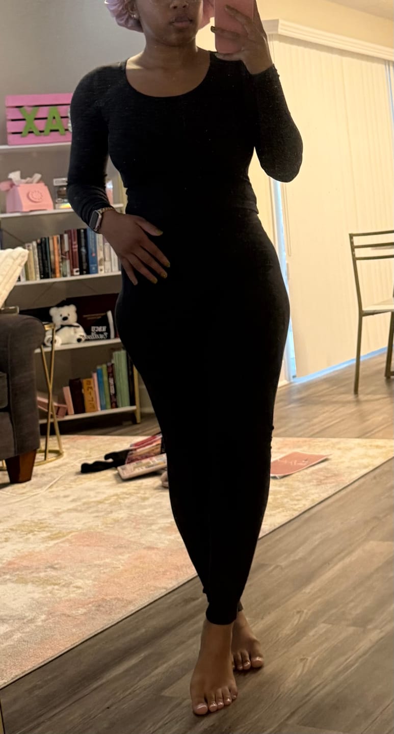 Customer photo review of Rib Lounge Leggings - Charcoal