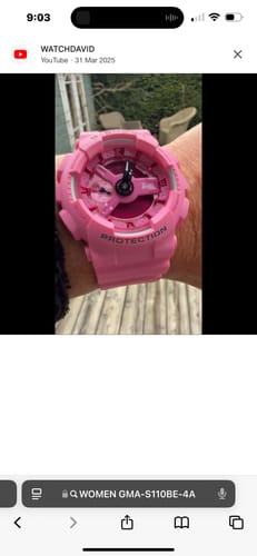 Customer photo review of Casio G-SHOCK Women's Analogue Digital Watch GMAS110BE-4A