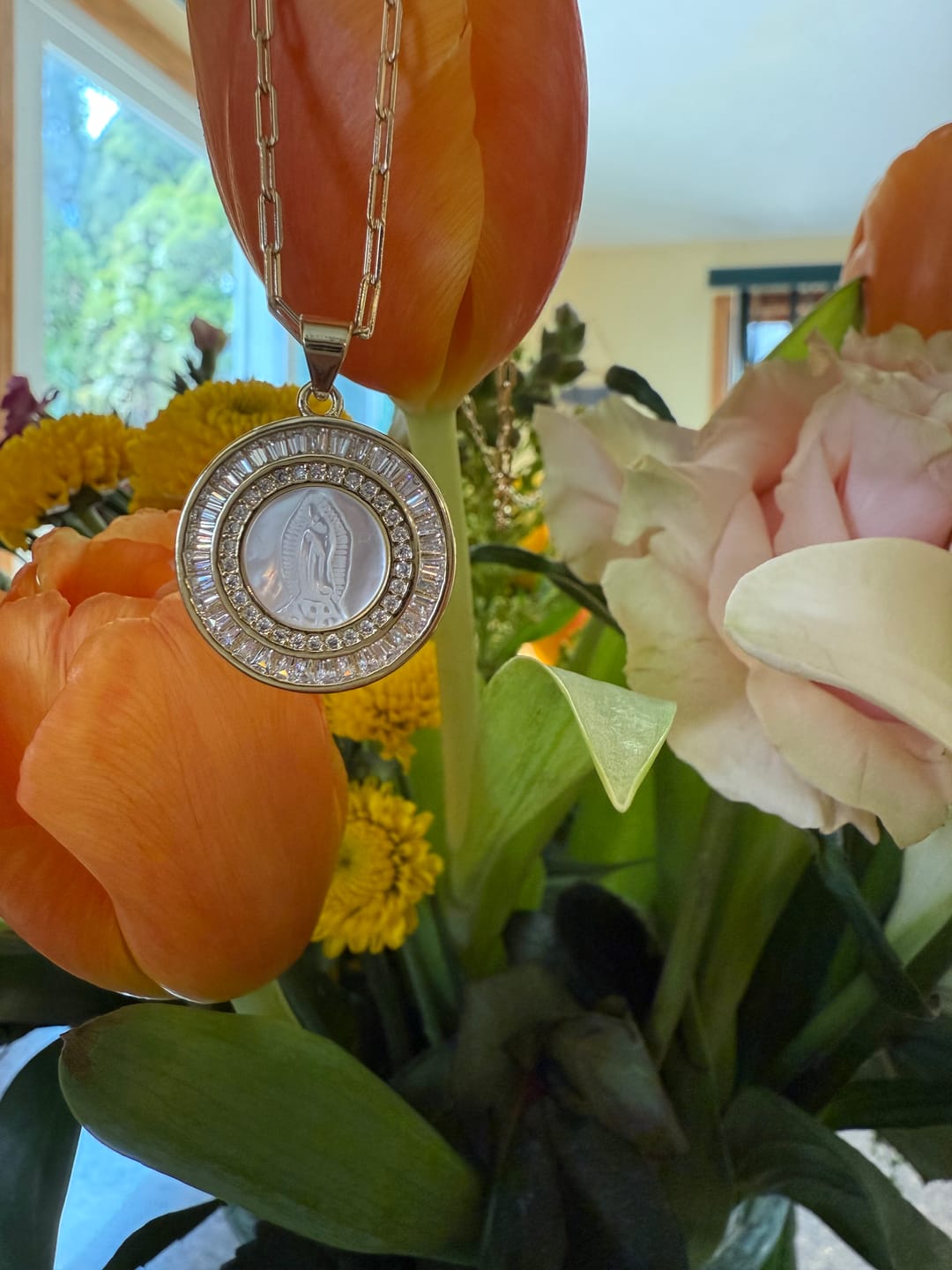 Customer photo review of Mother Mary Necklace