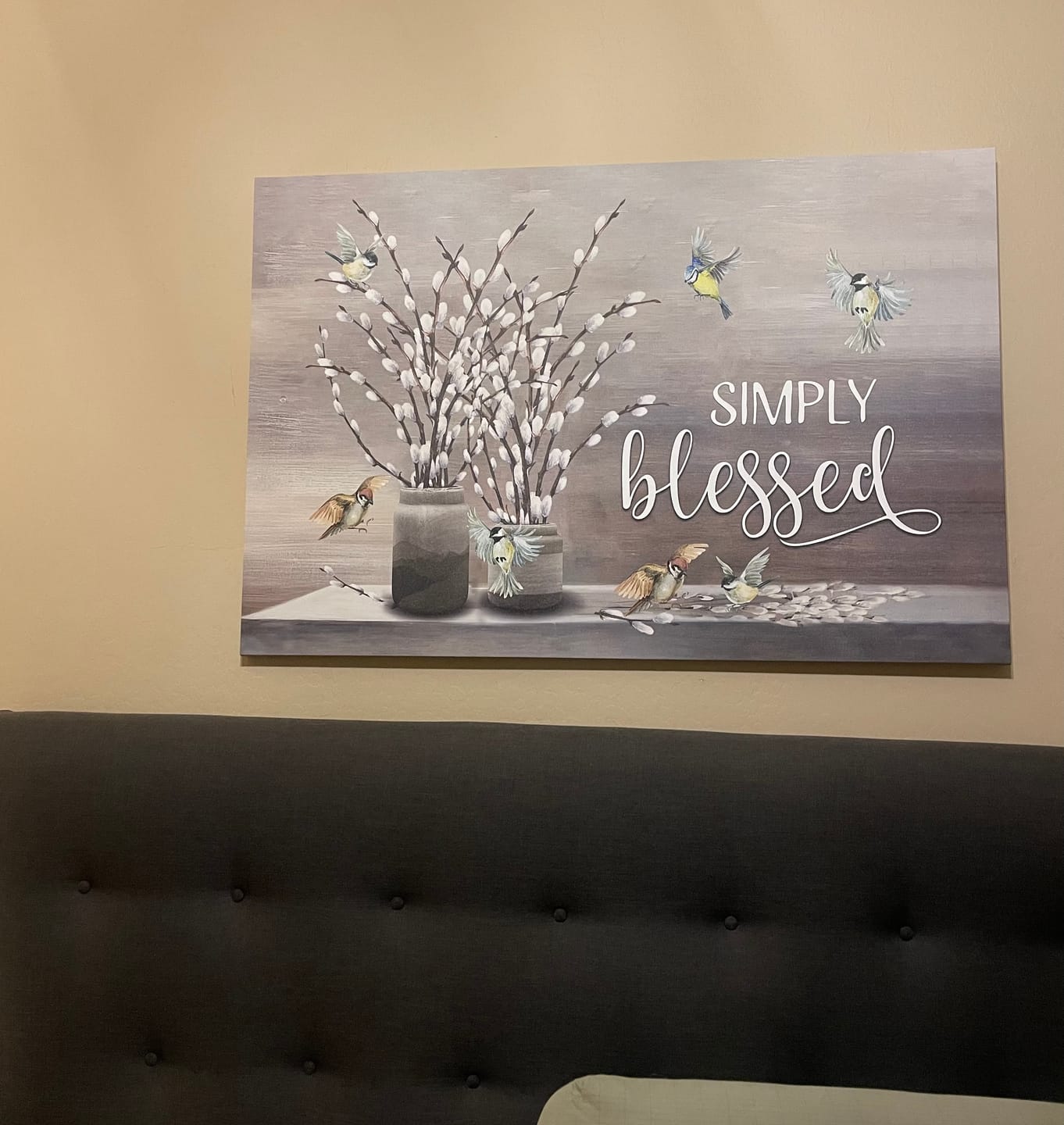 Customer photo review of Simply Blessed Wall Art Canvas - Christian Wall Art