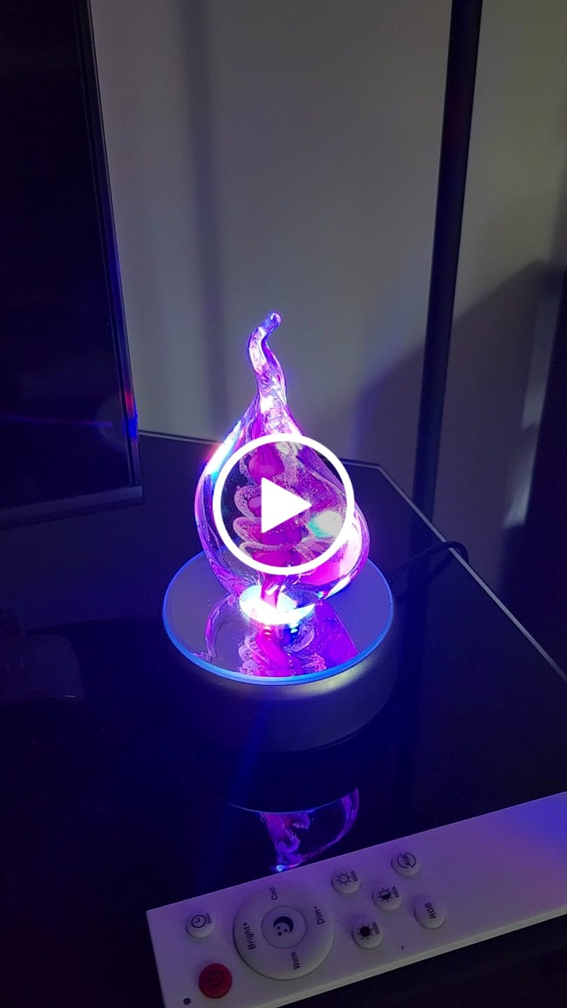 Customer video review of Memorial Glass Flame with Cremation Ashes