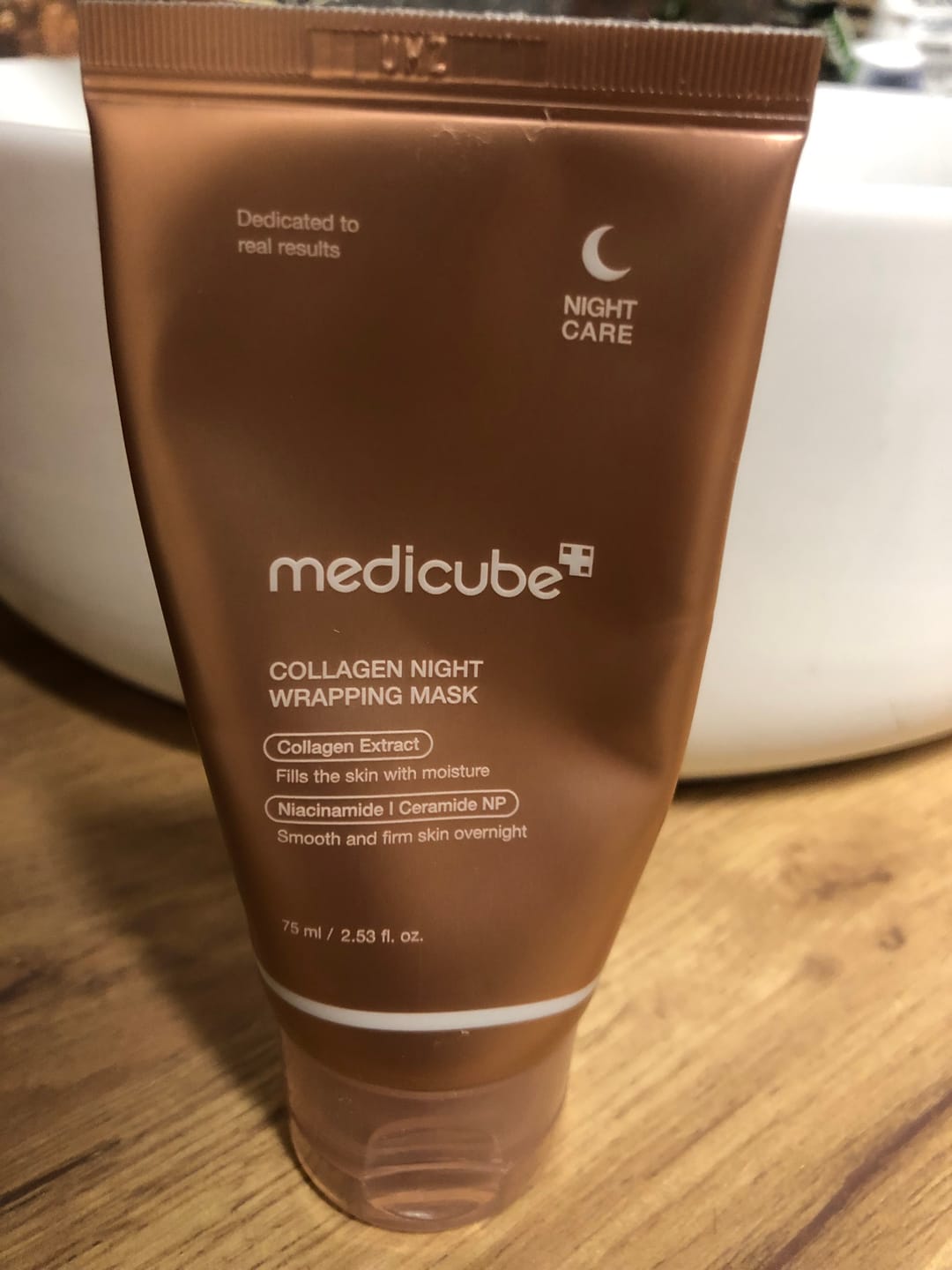 Customer photo review of Nostiprinoša nakts maska sejai Medicube Collagen Night Wrapping Mask