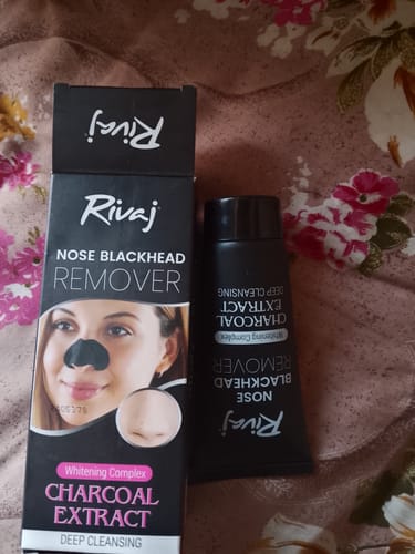 Customer photo review of Nose Blackhead Remover Whitening Complex Charcoal Mask (50ml)