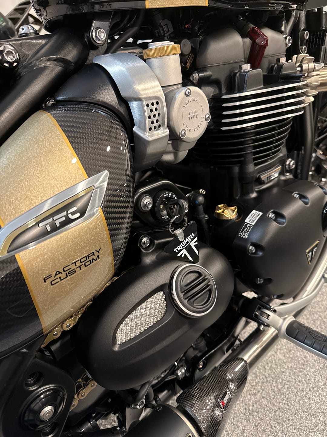 Customer photo review of Triumph Machined Brass Oil Filler Cap - Brogue Moto