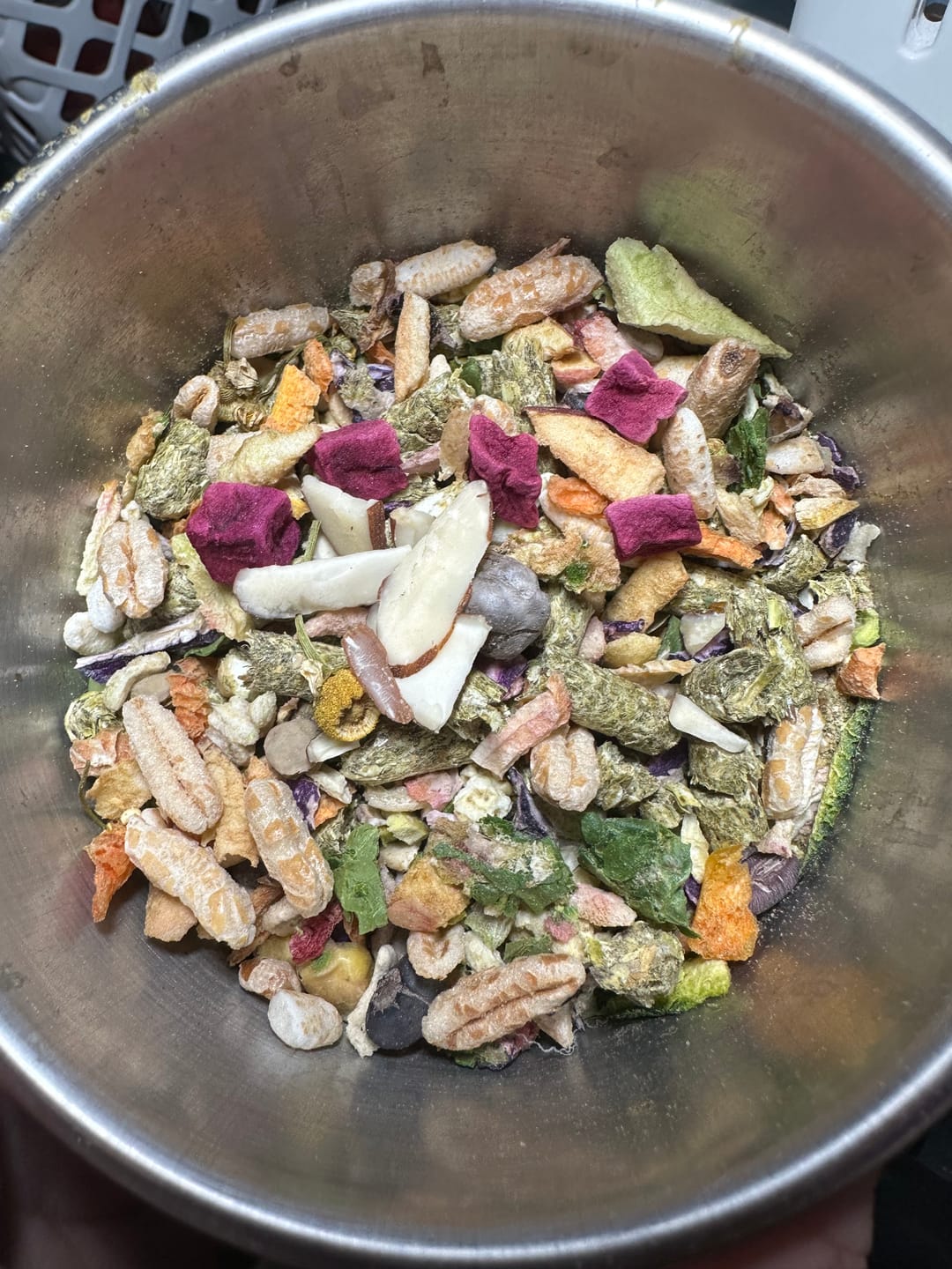 Customer photo review of Whole Balance by Bird Bites - Cooked & Freeze Dried Grains & Legumes