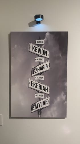 Customer photo review of DATE OF BIRTH OF CHILDREN by Cstm Canvas