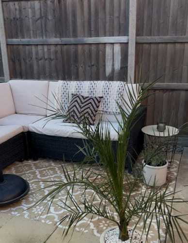 Customer photo review of JANNAH Faux-Tile Stencil