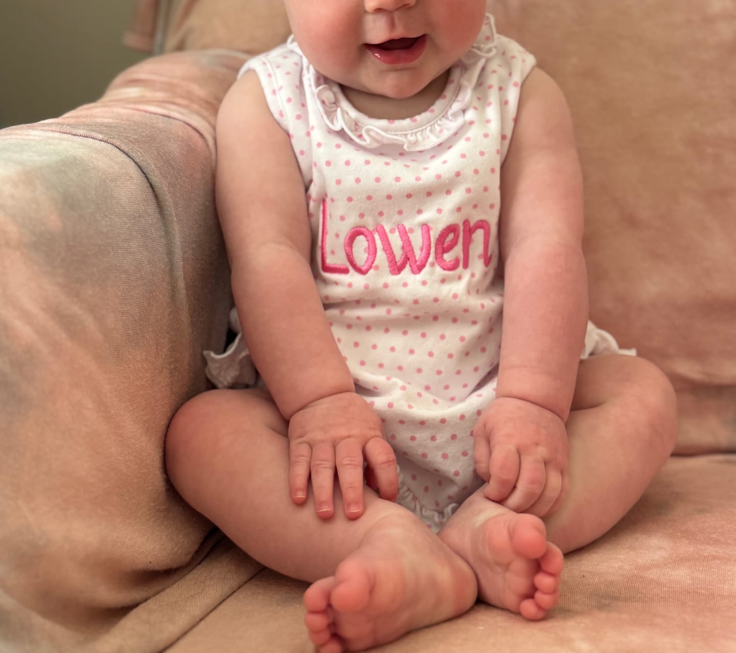 Customer photo review of Pink Polka Dot Skirt Bubble