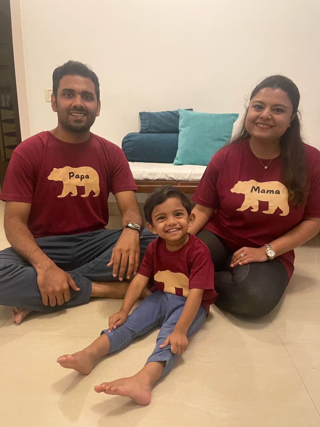 Customer photo review of Bear Family Tee (Combo Of 3)