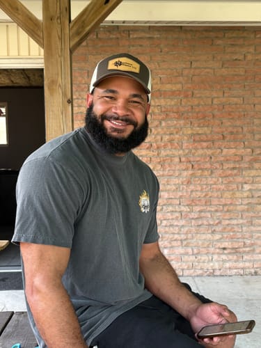 Customer photo review of Custom Leather Patch Hats Richardson 112 Laser Engraved