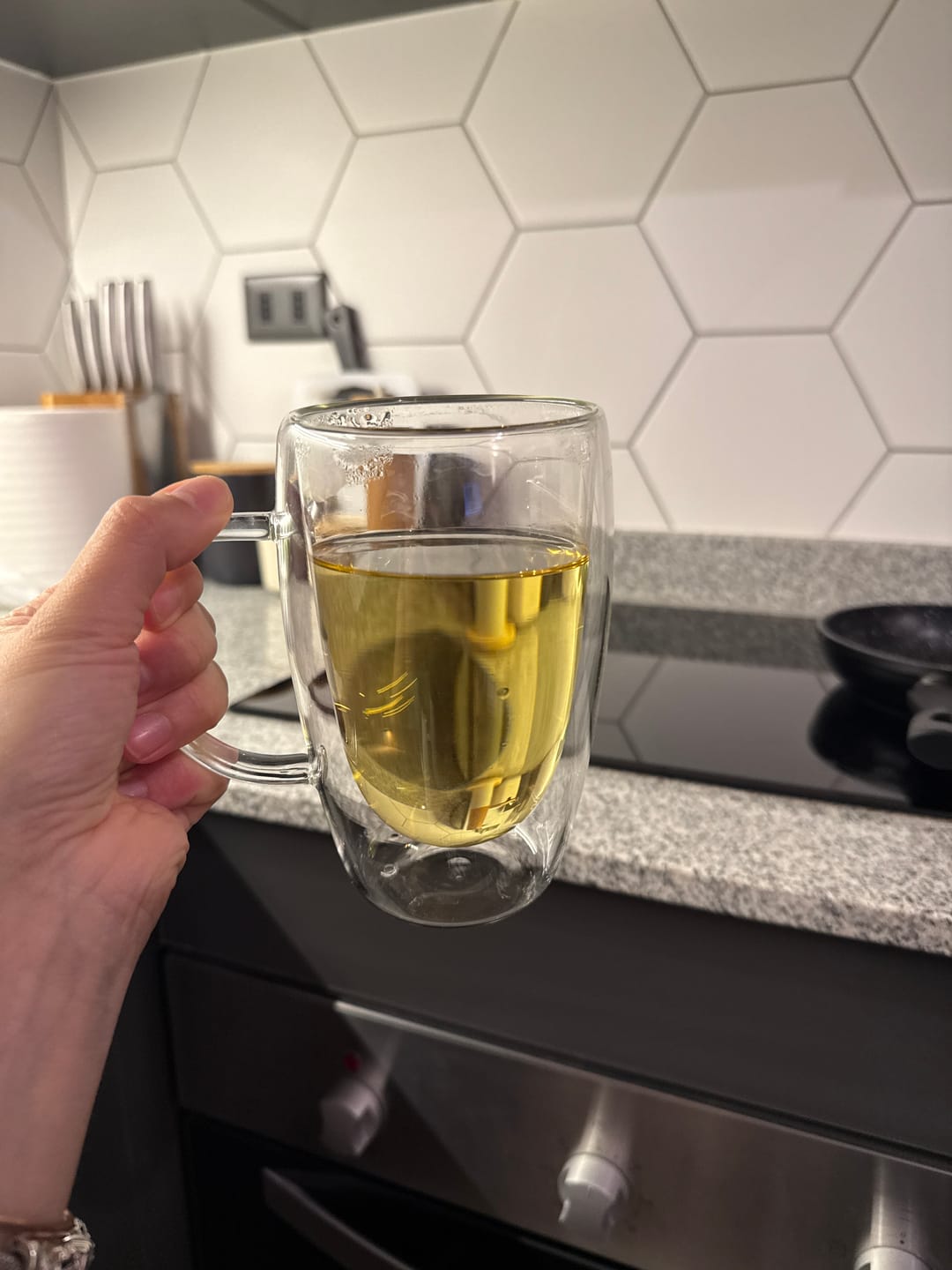 Customer photo review of Set de 4 Tazas de Café Mug Vidrio de Doble Pared de 16 Onzas con Asa Meway