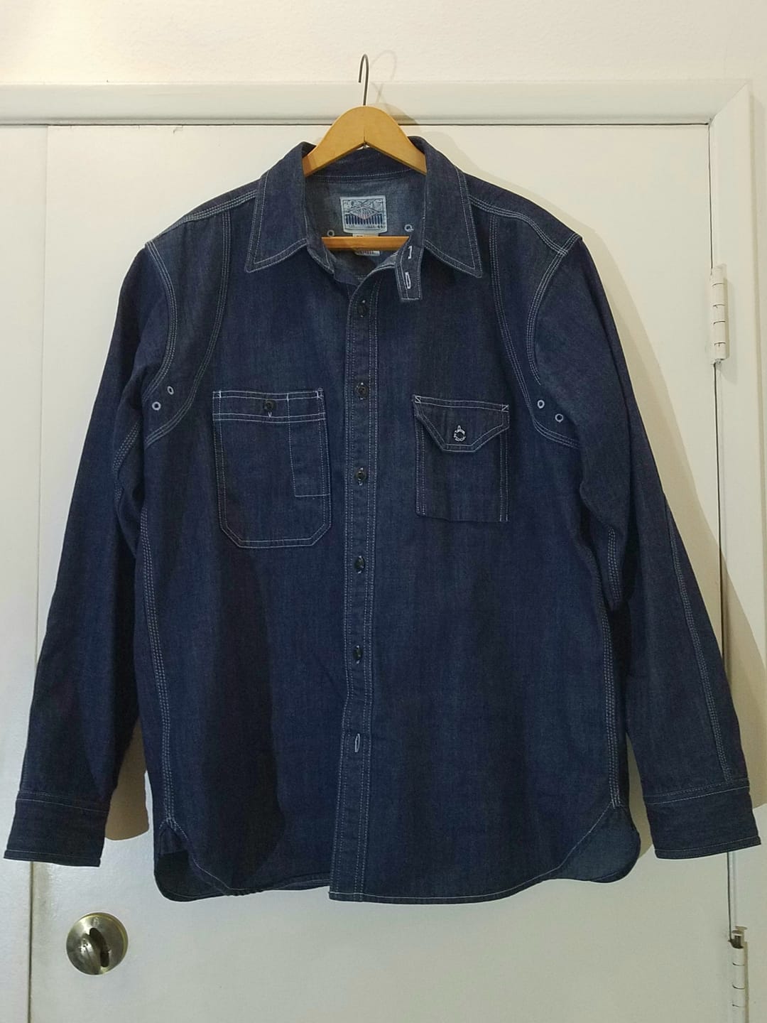 Customer photo review of 1933 Cigarette Pocket Denim Work Shirt