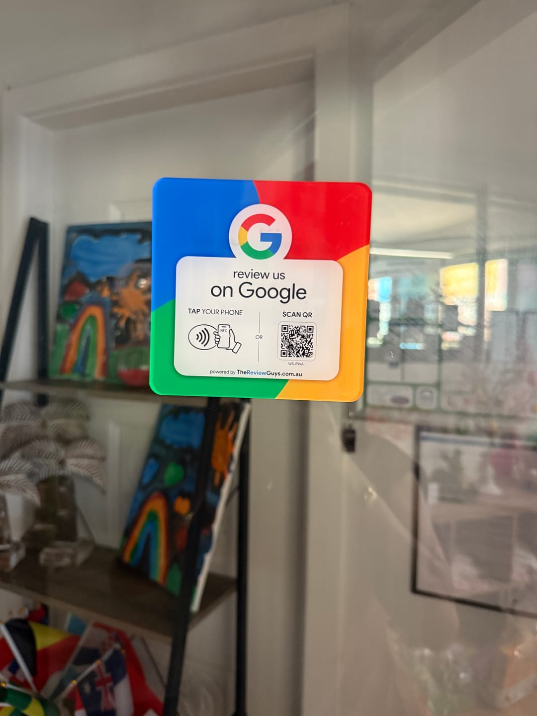 Customer photo review of Google Review NFC Plate +  QR Code