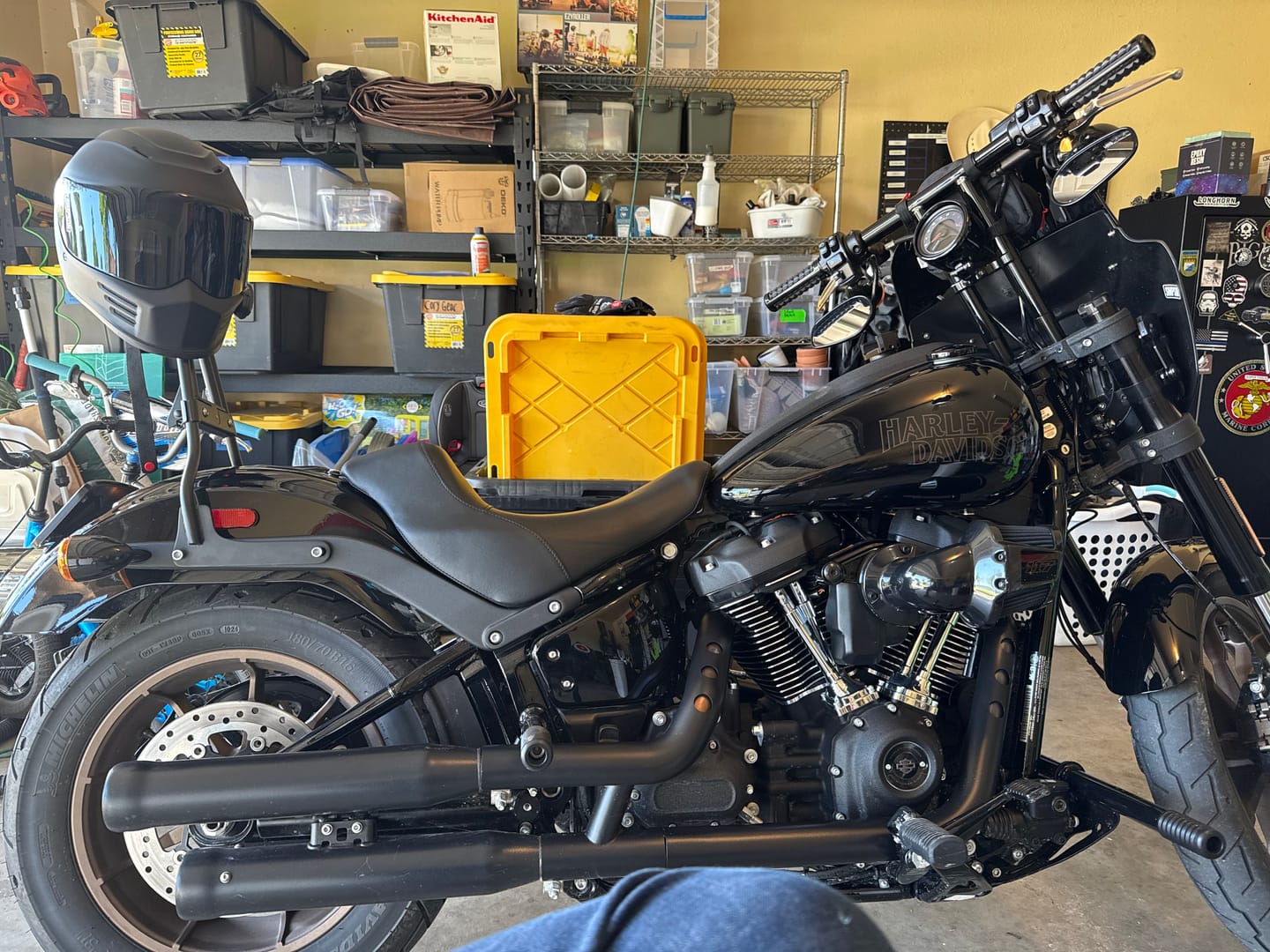 Customer photo review of Iron Born Blade 25" Sissy Bar with Foldable Luggage Rack for Harley Softail Low Rider S FXLRS Matte Black