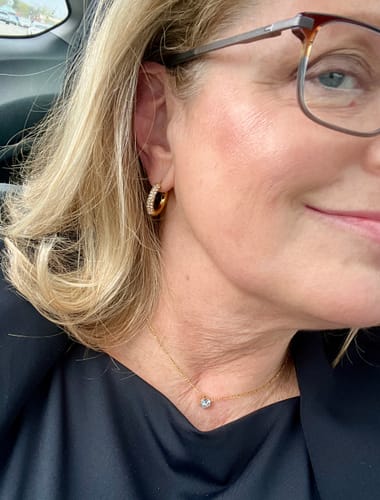 Customer photo review of brigid pavé hoops (25mm)