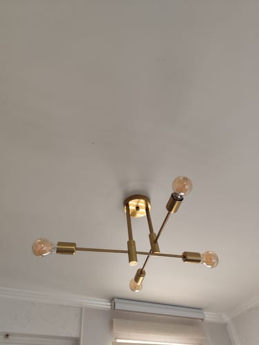 Customer photo review of Lampara Techo Modelo LIMBA Color dorado 4 soquetes