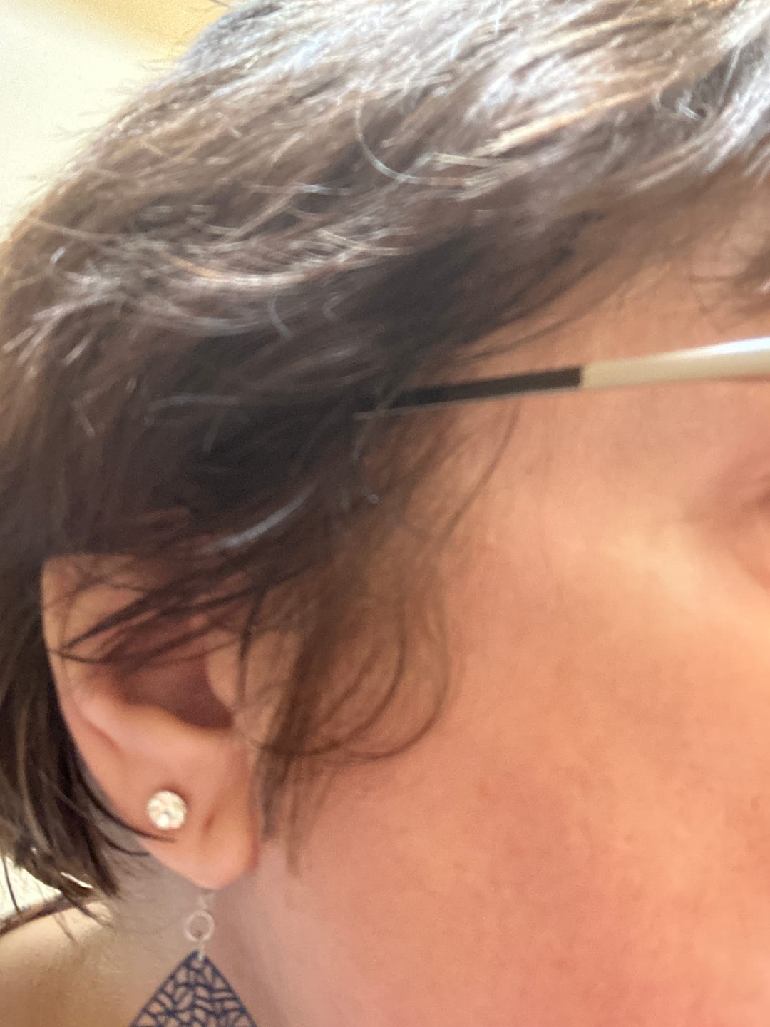 Customer photo review of Petite Faux Diamond Studs Hypoallergenic Earrings for Sensitive Ears Made with Plastic Posts