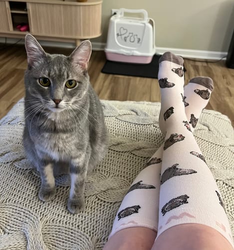 Customer photo review of Sassy Hippo Bamboo Compression Socks