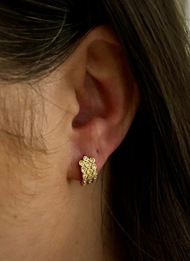 Customer photo review of Triple Bezel Hoops