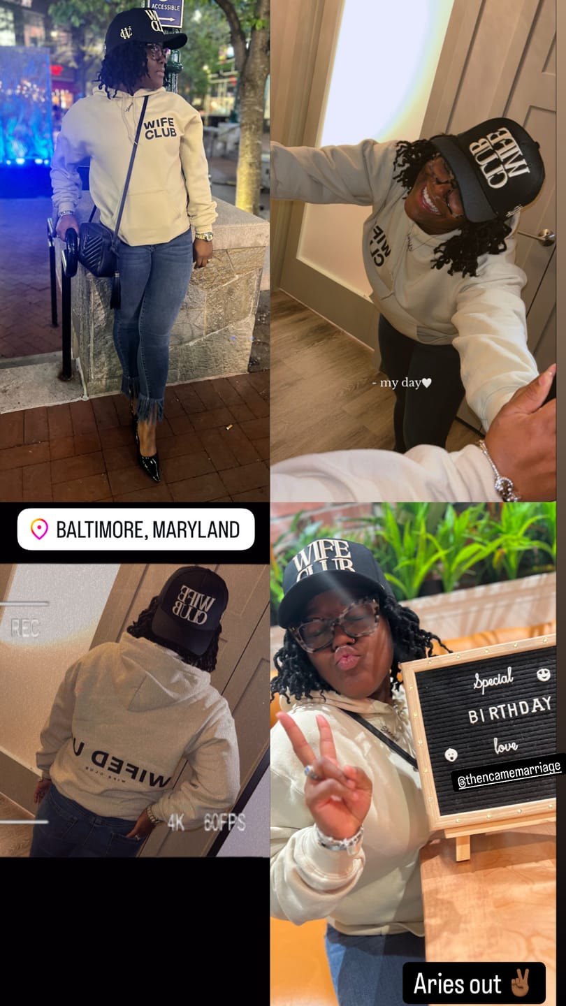 Customer photo review of Wife Club Hoodie