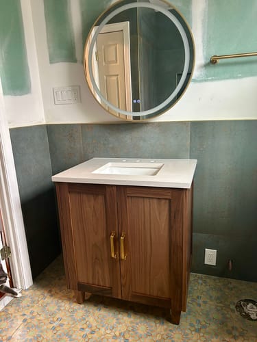 Customer photo review of Bridgeport 30" American Black Walnut Bathroom Vanity