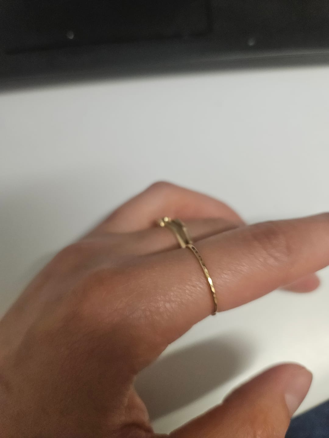 Customer photo review of 14K Gold Ring Hammered Finish