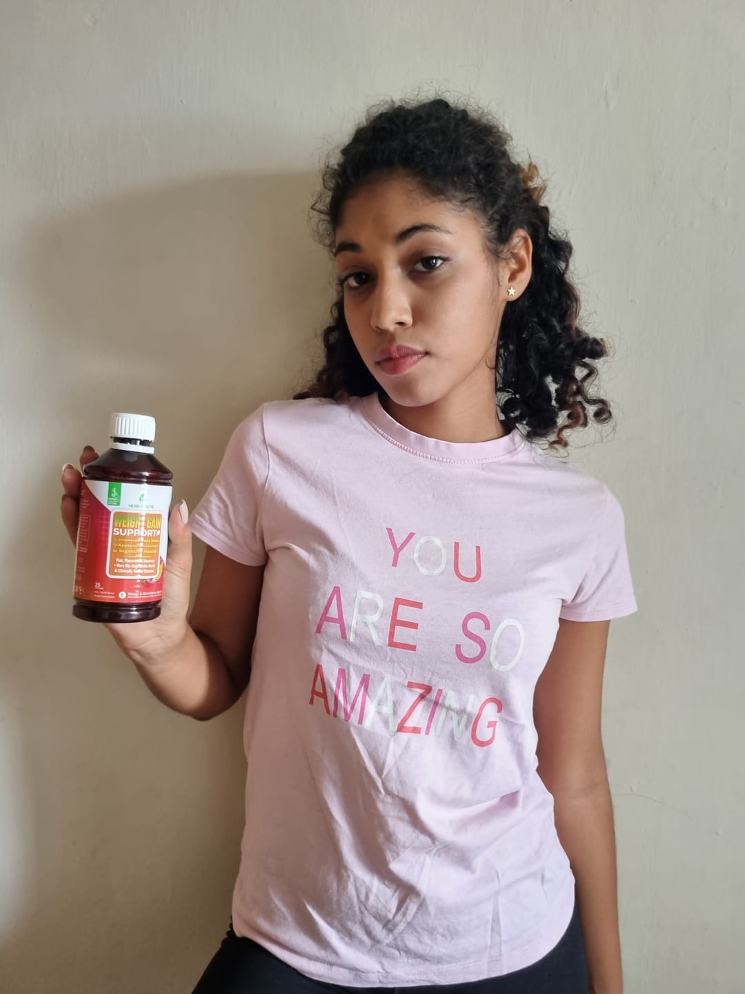 Customer photo review of Herbapeutic Weight Gain Syrup