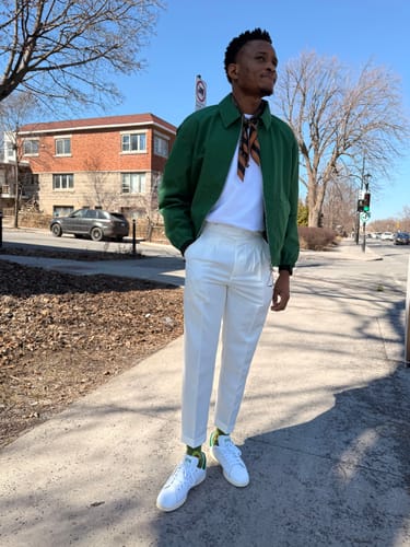 Customer photo review of MV Retro Italian Casual Straight Trousers