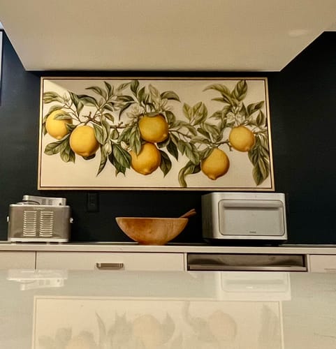 Customer photo review of Rustic Lemon Tree Branch Farmhouse Kitchen Framed Canvas Wall Art