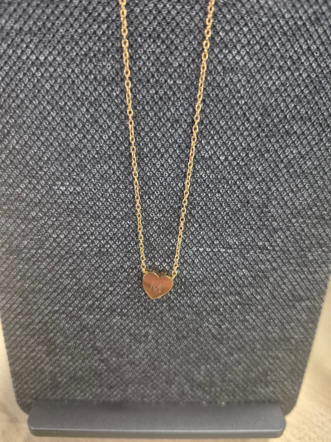 Customer photo review of Amo Heart Necklace in Gold