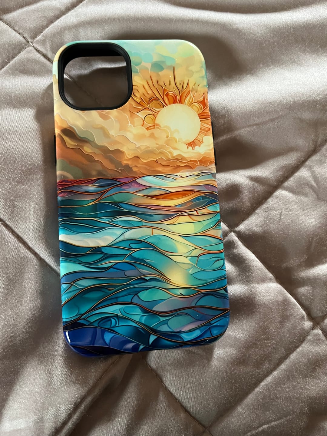 Customer photo review of Sun & Ocean Stained Glass Design 1 Print iPhone Case