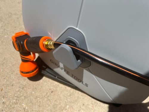 Customer photo review of Ground-Mounted Retractable Hose Reel 82ft-130ft