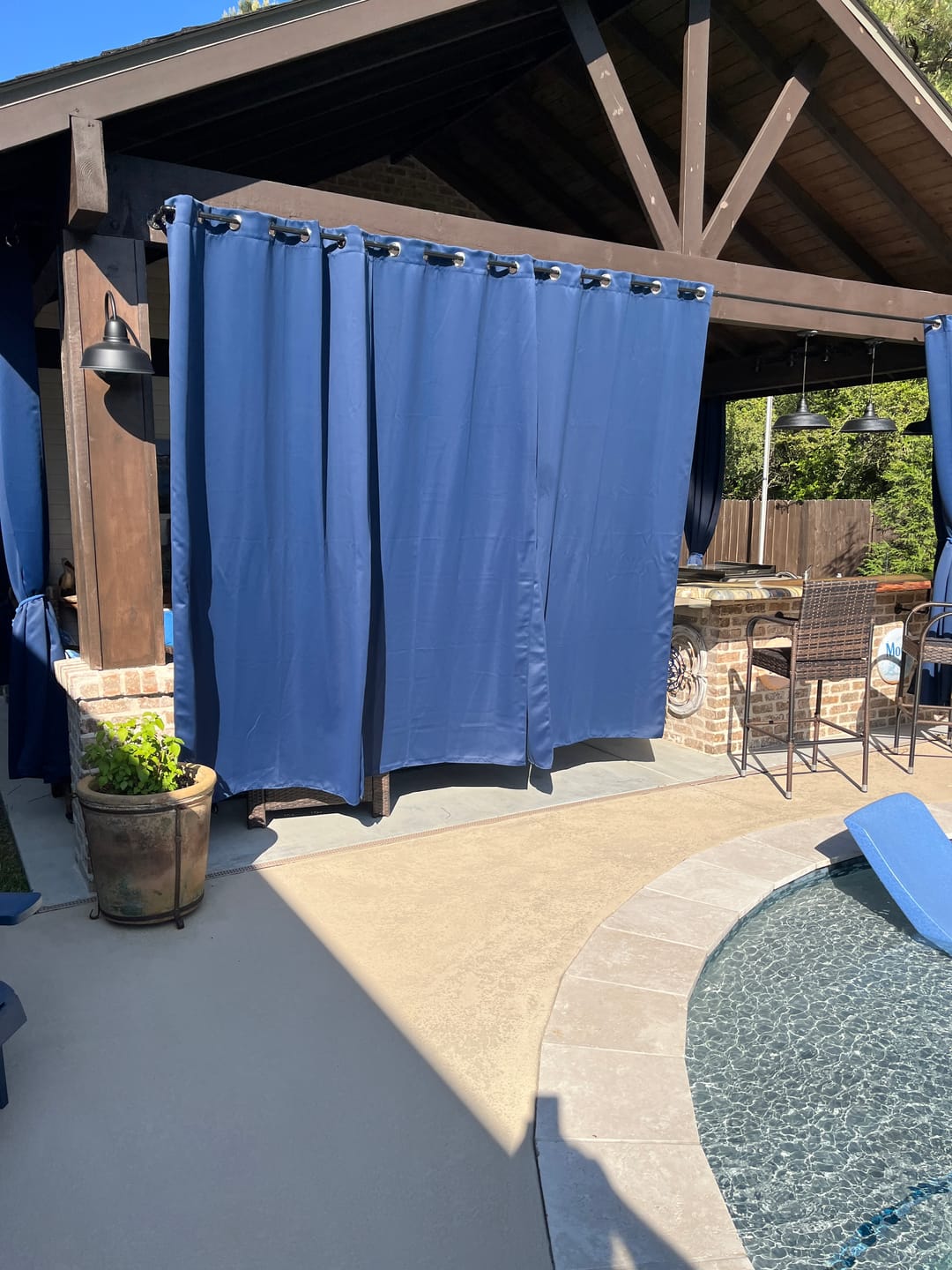 Customer photo review of Waterproof Grommet Top Patio Outdoor Curtain 1 Panel