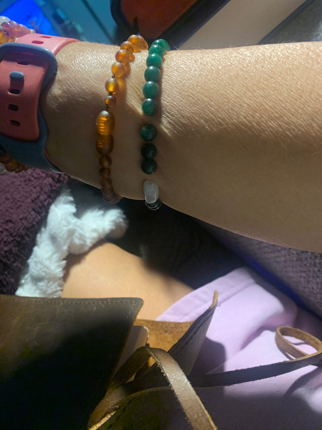 Customer photo review of Raw Cognac Baltic Amber || Anklet or Bracelet