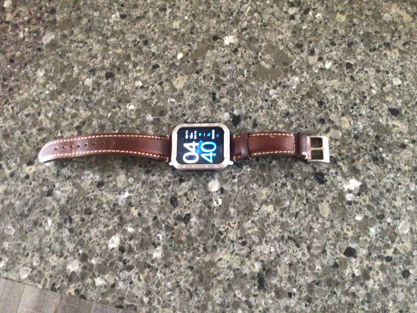 Customer photo review of Vintage Double Stitched Calf Leather Strap 20 / 22